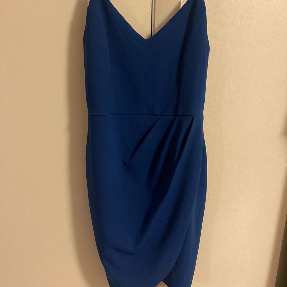 Lulu's Blue Ruched Sheath Mini Dress
